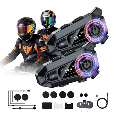 Display, Fm Radio, and Intercom – Motorcycle Helmet Headset