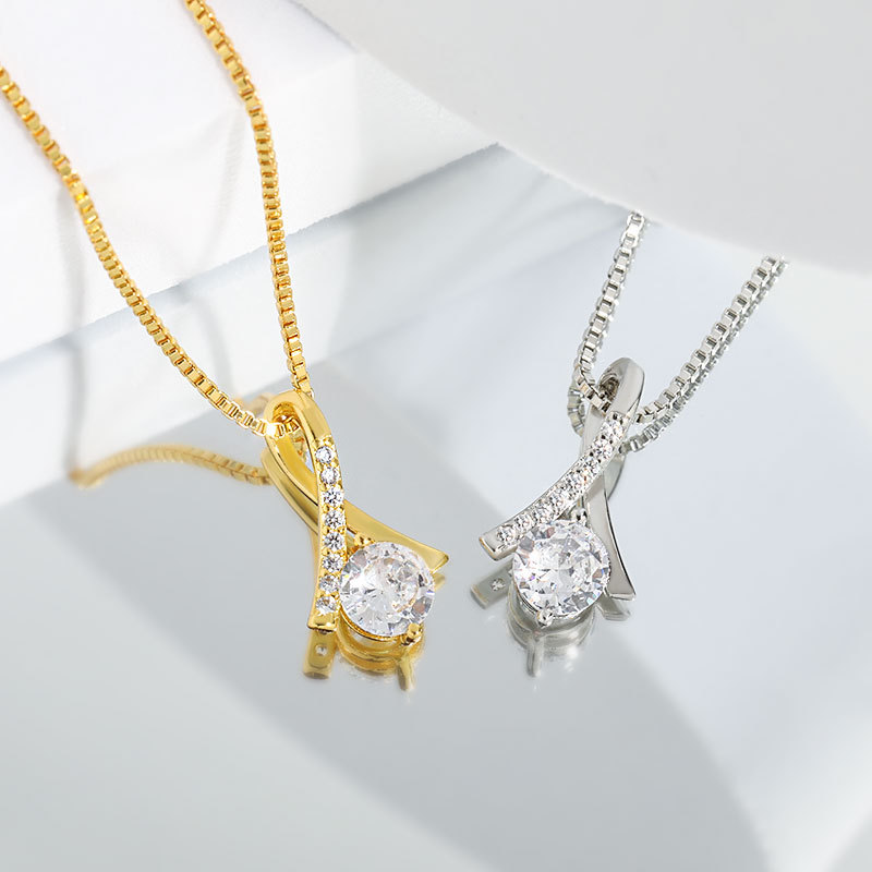 Catena clavicola a forma di spina di pesce con linee esclusive e minimaliste, bellissima collana a coda di pesce_voghion.com