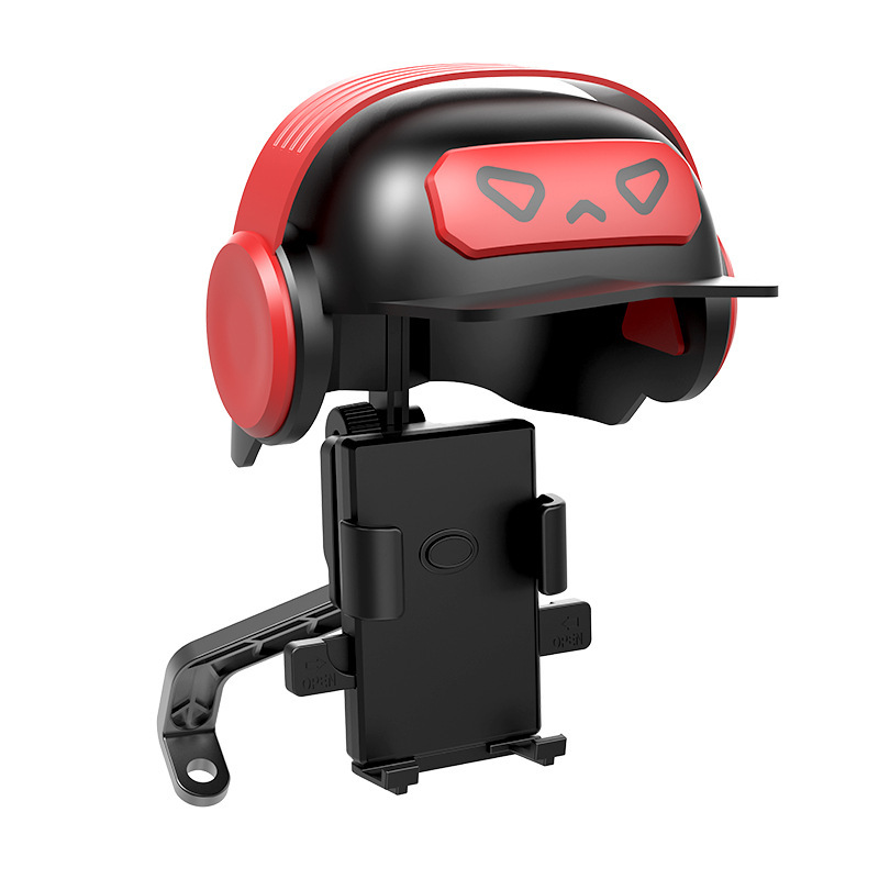 Pequeño casco de motocicleta eléctrica ciclismo teléfono móvil soporte de navegación para llevar jinete sombrilla lluvia Luban casco móvil marco transfronterizo