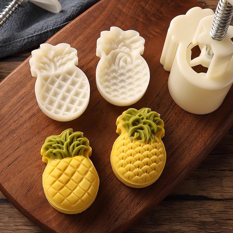 50g Pineapple Mooncake Mold New Hand-Pressed Household Chinese Pastry Embossing Mold Food-Grade Baking Tool