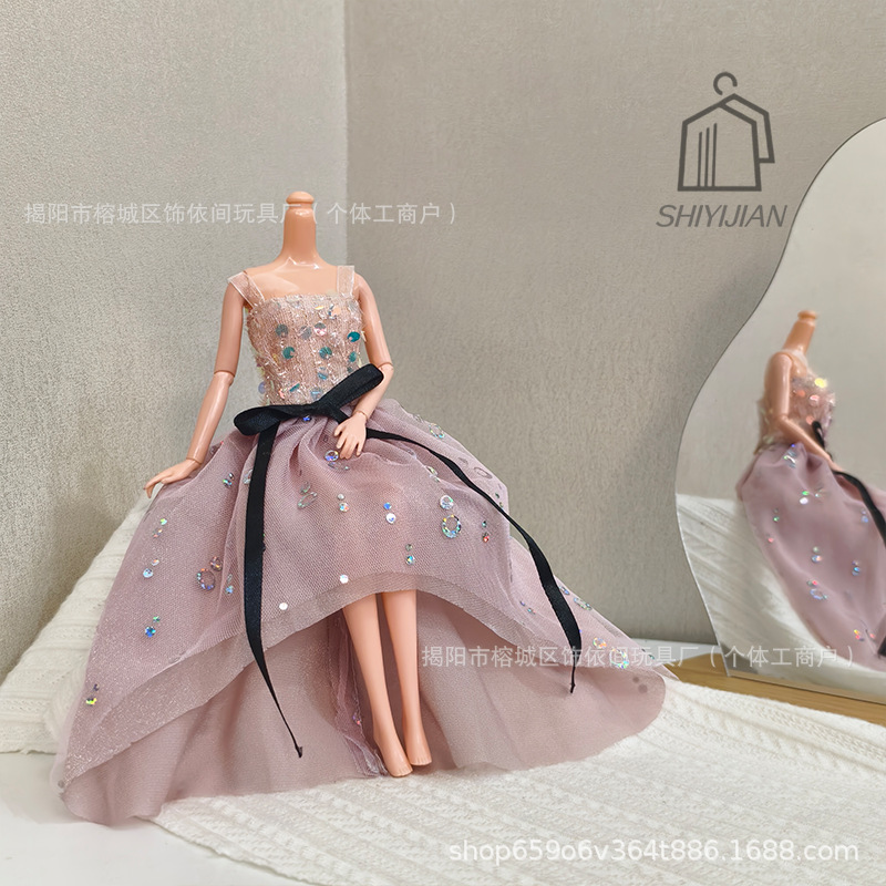11 Inch 30cm Barbie Dress Sequin Skirt Elegant and Noble Doll Dress up Skirt Clothing Accessories Export Wholesale