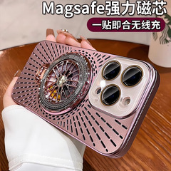 解凍回転ジャイロスタンドはiPhone16の氷感放熱磁気リンゴ15レンズ膜携帯電話ケース14を適用する