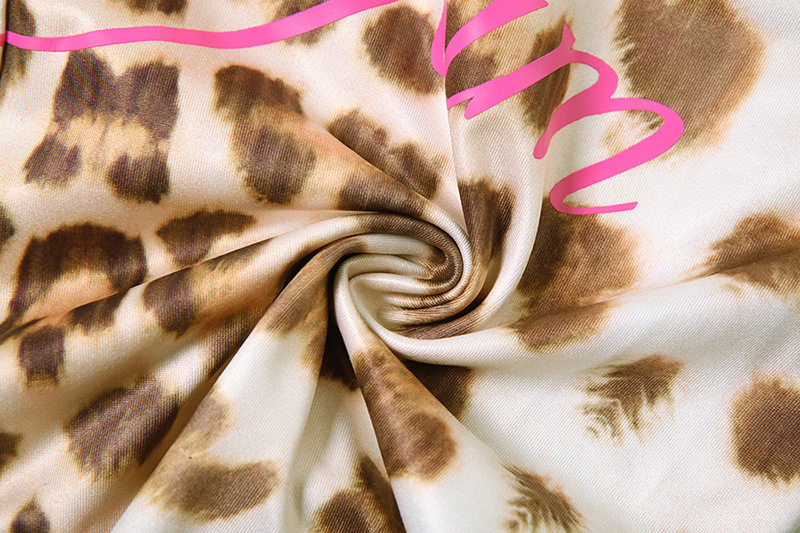 Spring Casual Leopard Print Slim Fit Hood Zipper Top High Waist Shorts Set Women