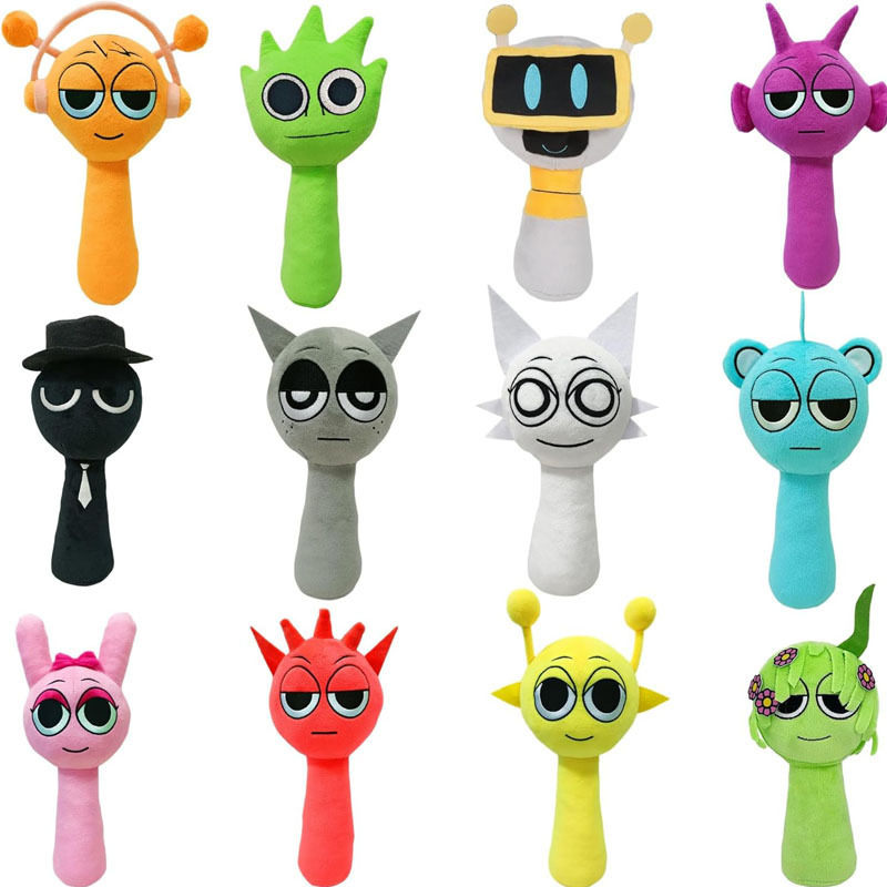 Cross-border New Explosions Sprunki Plush Rhythm Box Module Full Character Plush Doll Doll