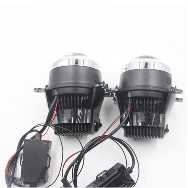 Lente de lámpara de niebla láser LED de alta luminosidad universal matriz de condensación de luz blanco-amarillo bicromático de 3.0 pulgadas lente de lámpara de niebla