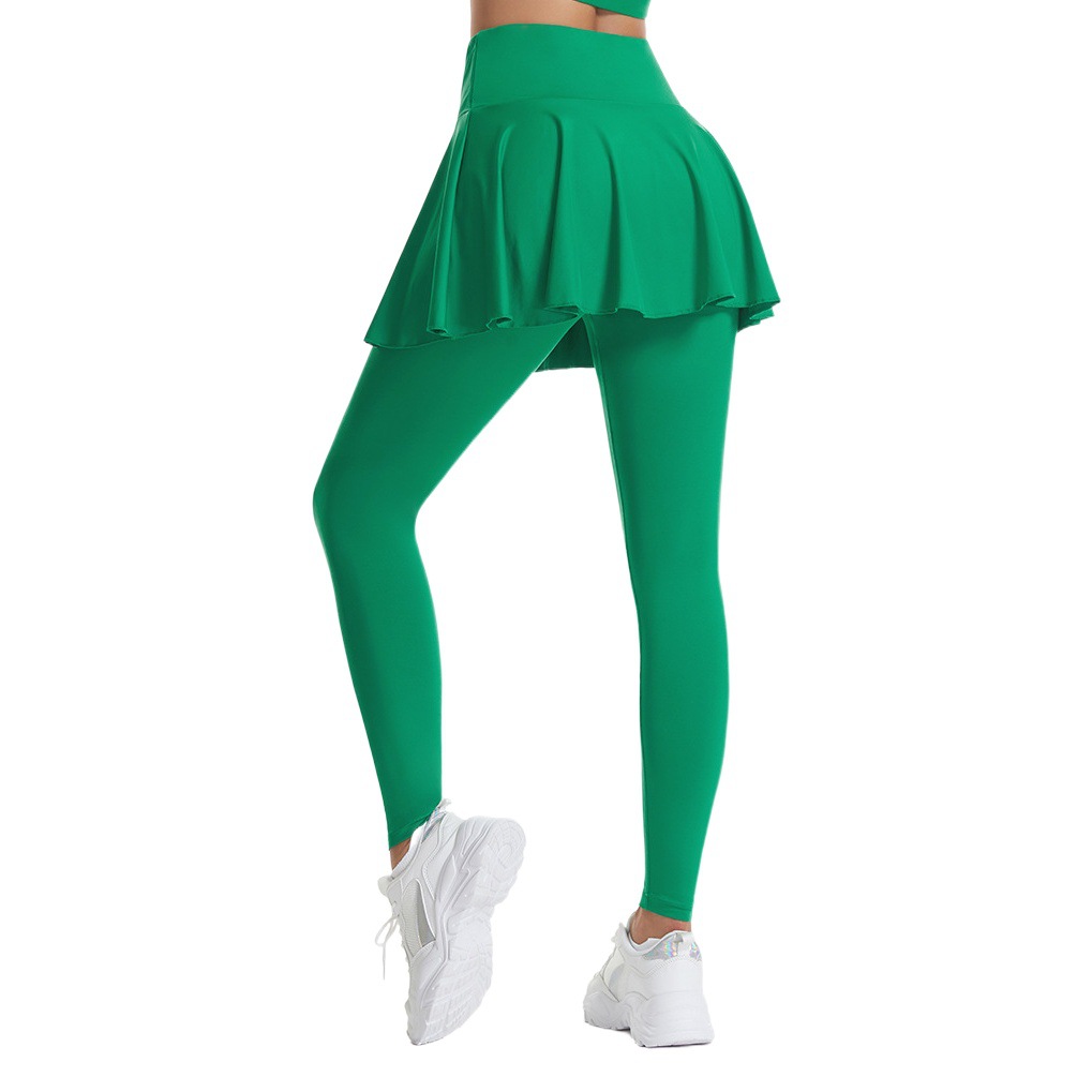 Amazon Sports Skirt Pants for Women, Spring and Summer High-Waisted Pleated Fitness Long Skirt Pants, Faux Two-Piece Yoga Tennis Pants