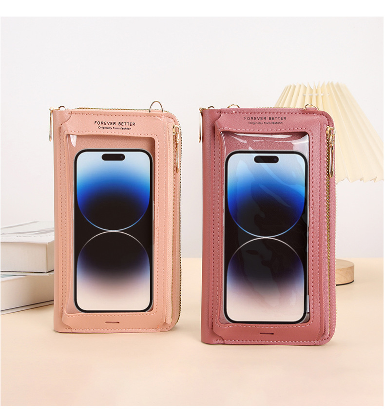 207g Weight Zipper Closure Type Single Shoulder Strap Strap Type Phone Wallets Bags Type Casual, Daily Occasion PVC Material Solid Color Pattern All Seasons Season Unisex Gender Vintage Style, Classic Style Style Square Shape Small Size Unisex Solid Color PVC Zipper Phone Wallets 12