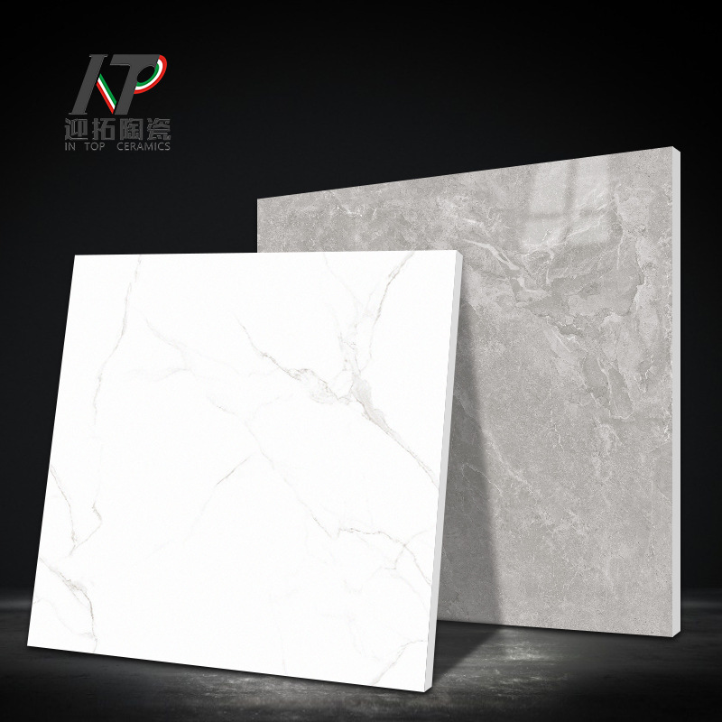 哑光星光釉闪闪面卡拉拉白大理石瓷砖800X800现代风防滑墙砖地砖