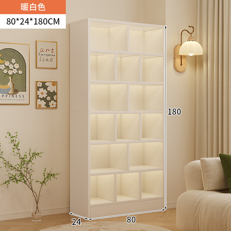 Estante de libros doméstico moderno y simple almacenamiento de suelo integrado contra la pared armario de almacenamiento sub-salón de estar mostrador de libros