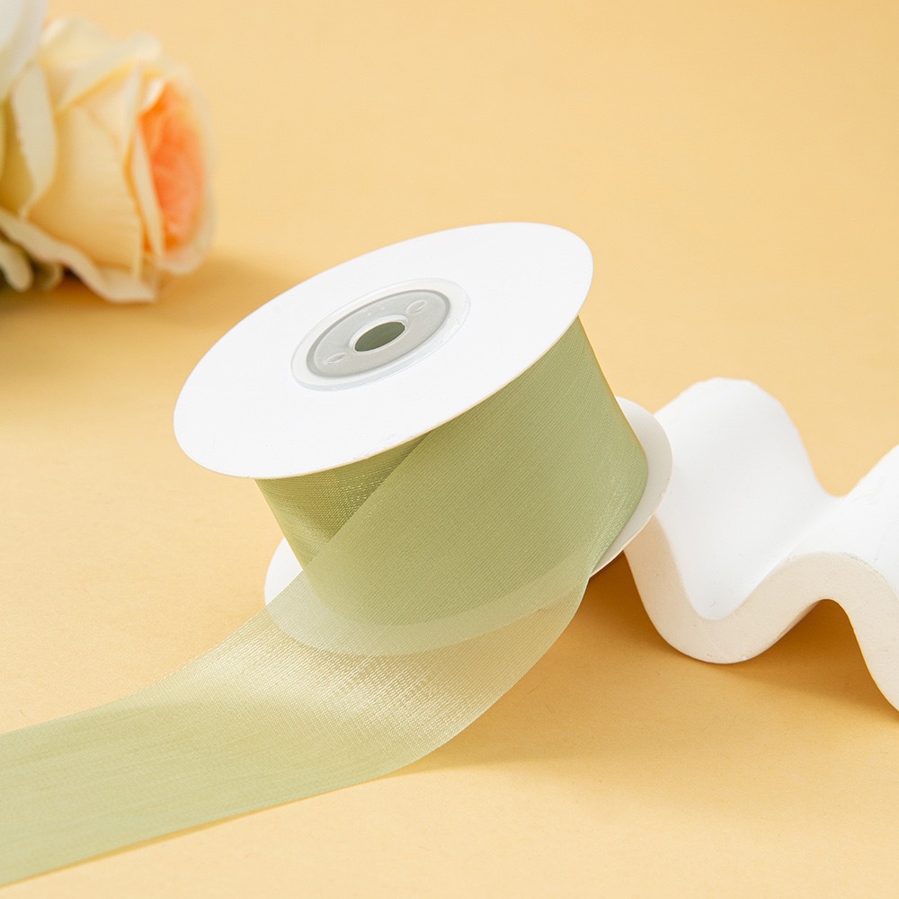 Inventario de 4cm seda de leche cinta de nieve de alta sensibilidad cinta de cabello DIY accesorios flores regalo ramo de flores cinta de flores