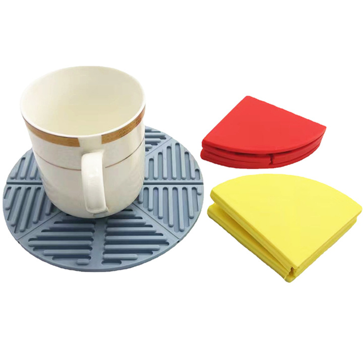 Nórdico redondo plegable silicona cocina cocina cocina cojín de aislamiento térmico grueso cojín de drenaje portátil doméstico