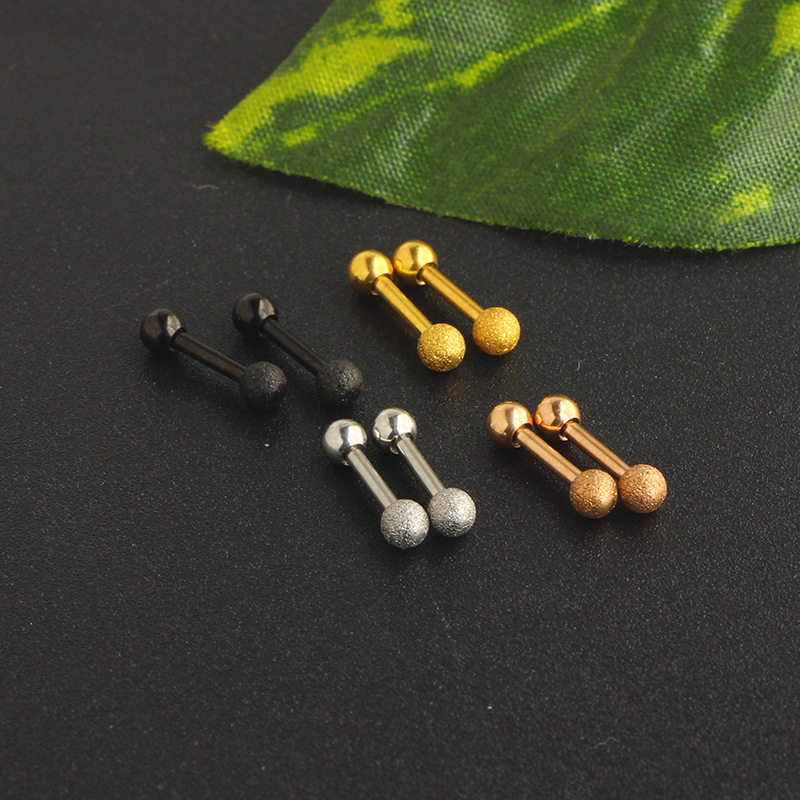 16G labret stud size and finish detail