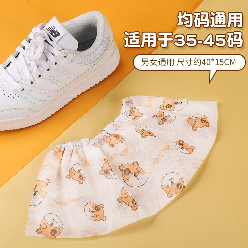 Tiktok популярные одноразовые чехлы для обуви с мультяшным принтом, бытовые Нескользящие Чехлы для ног, утолщенные студенческие нетканые чехлы для обуви