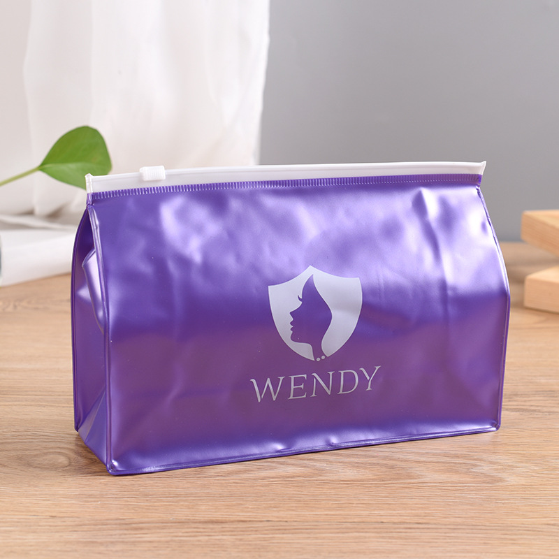 磨砂雾面PVC袋化妆品收纳袋 自立广告袋 PVC软胶拉链袋