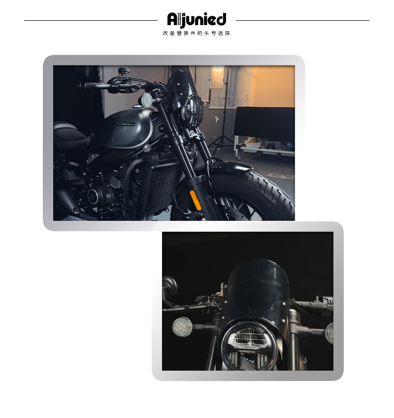 Motorcycle Retro Modified Windshield for CFMOTO 450CLC 23-24