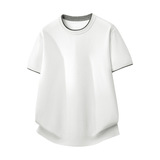 ZY8116-3D简约高级感上衣宽松休闲T恤美式假两件短袖针织衫，男装针织衫/毛衣，星座614