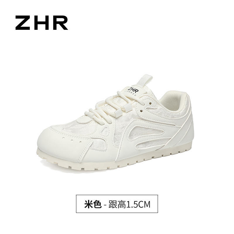ZHR运动阿甘鞋夏季穿搭2025新品经典网面透气厚底德训鞋国风蕾丝|undefined