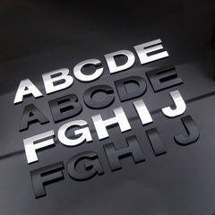 Suitable for car 3D letter car sticker English letter car logo DIY alphanumeric metal body sticker word mark black