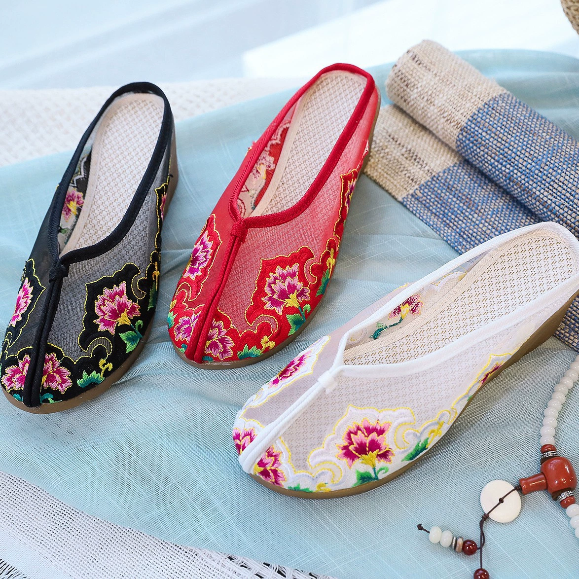 Ethnic retro mesh summer slippers, ethnic style