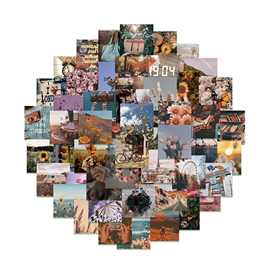 56张复古风景贴纸风景图片贴装饰贴纸行李箱笔记本汽车滑板可批发