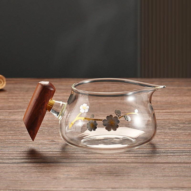 Mayorista de madera japonesa taza de vidrio justicia gruesa resistente al calor divisor de té kung fu accesorios de té té té té loto