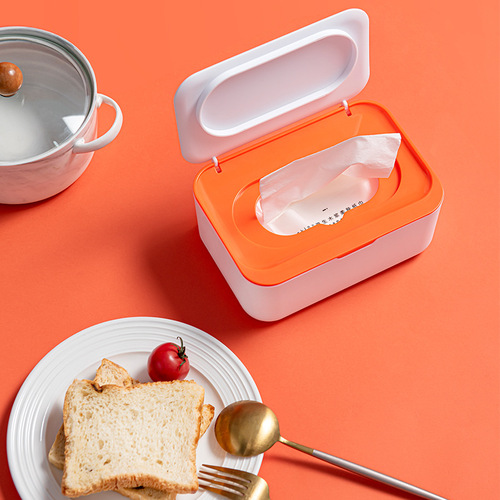 Desk storage box with lid wet wipe box, plastic wet tissue box, office sealed anti-dust mask box, plastic tissue box