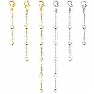 Cross-border multi-model copper plated multi-loop chain diy hanging lobster clasp adjustable bracelet tail chain necklace extension chain