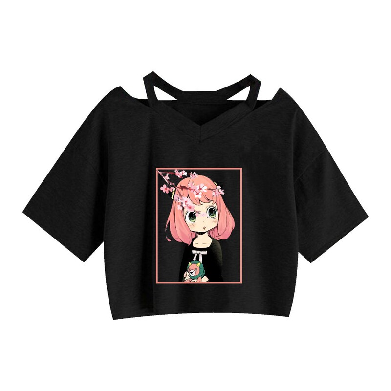 Japanese hot strap umbilical pullover animation printing casual women's jacket a generation of spy Play House