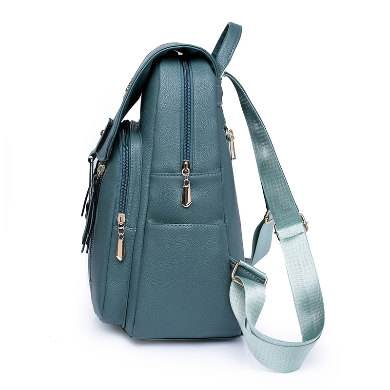 2023 nueva mochila antirrobo de cuero suave para mujer casual simple viaje al aire libre mochila de viaje de gran capacidad al por mayor