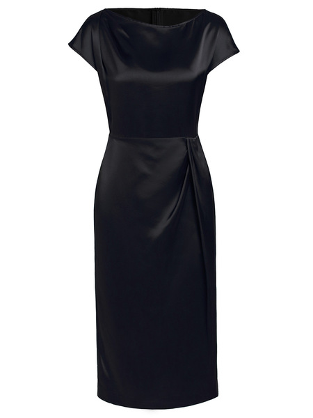 Zhili Noble Women's Popularity: Pleated Waist Wrap Shoulder Sleeve Texture Acetic Acid Dress, Summer 2024 New Edition