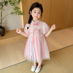 女童國風連衣裙夏季2024新款兒童中式裙子女孩洋氣公主裙寶寶夏裝