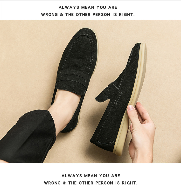 Mocassini uomo in camoscio slip-on scarpe casual comode_voghion.com