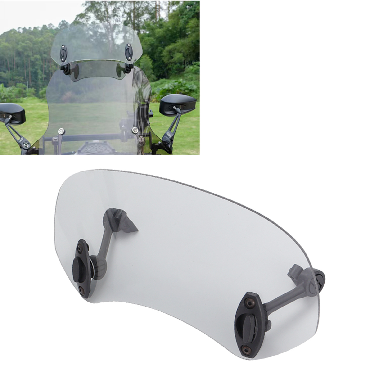 Suitable for Cross-Border Hot-Selling Motorcycle Modifications, Height-Adjustable Small Windscreen, Adjustable Wind Deflector
