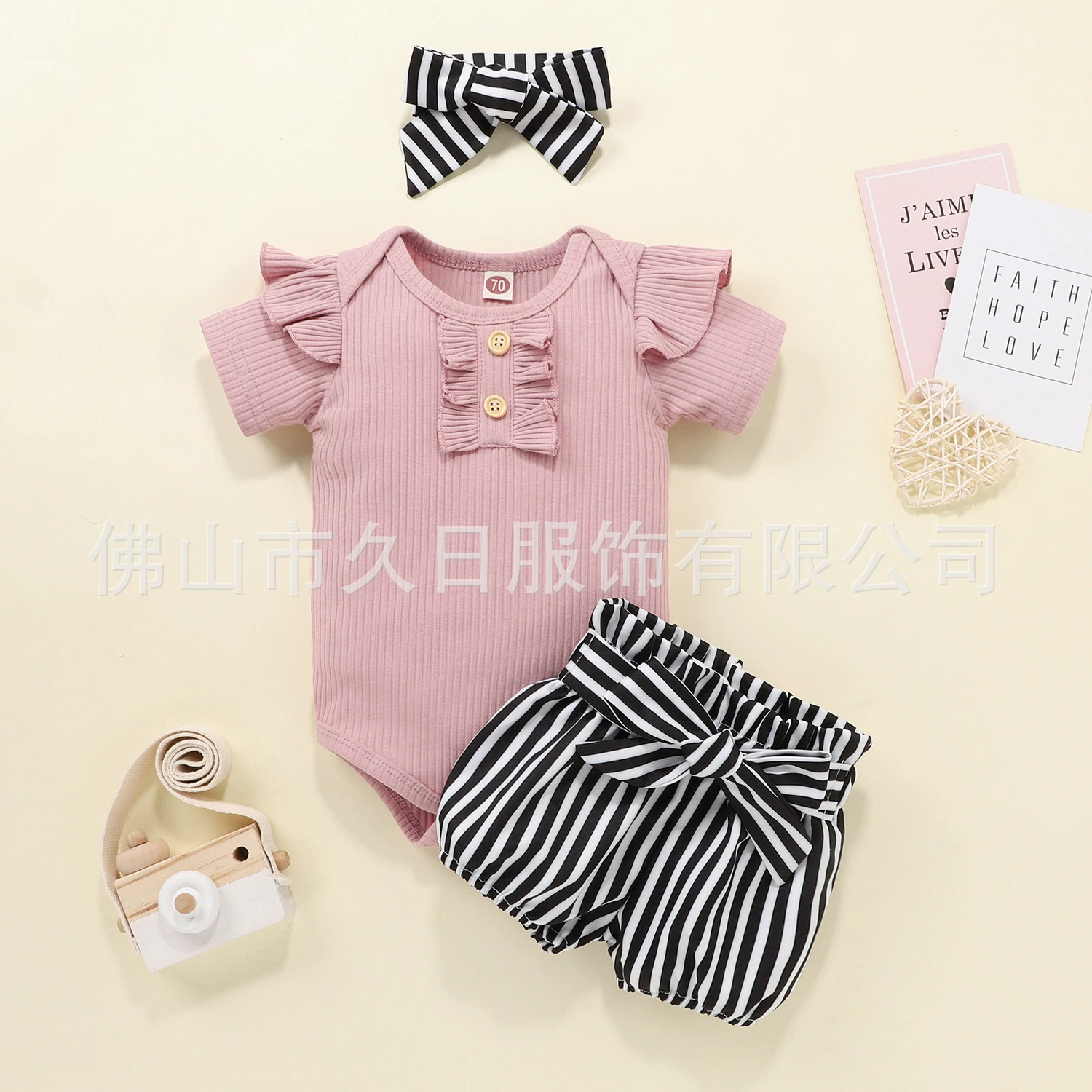 Brand summer fuchsia denim shorts, 2021 collection, with short sleeve