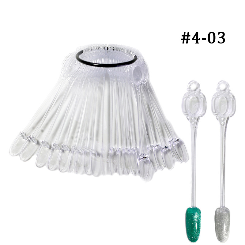 Placa de color de pantalla ZF 24 piezas de práctica de uñas pieza punta de uñas forma de abanico en forma de arco de flores tablero de exhibición de arte de uñas tarjeta de color