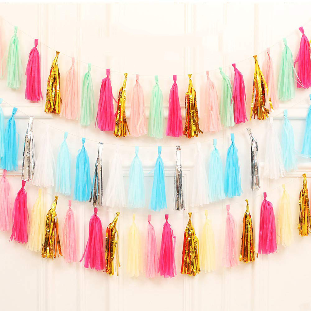 DIY brillante borla escena decoración fiesta suministros multicolor borla lluvia seda cumpleaños decoración borla