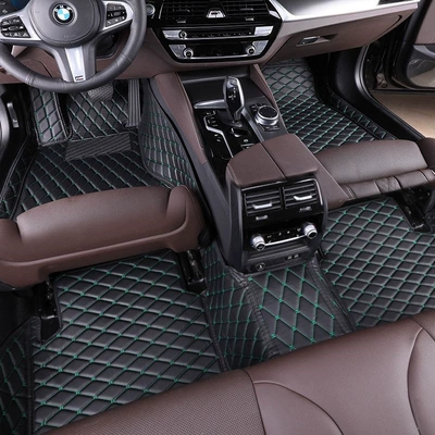 full coverage car floor – Ayaqaltılar (Kovriklər) - main-drivers-side-panel-huiqi-black-with-green-stitching-mega-discount-sale