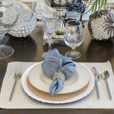 Cross border Monopoly Burlap Mat Lace circular rural kitchen table decorate Heat Farmhouse table