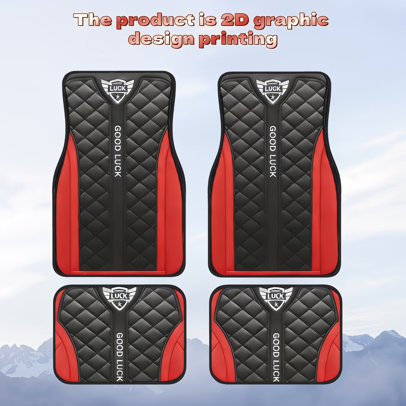 Temu's New American-Style Simple Car Floor Mats, Four-Piece Set, Dirt-Resistant and Wear-Resistant, Universal Decorative Car Floor Mats, Dropshipping