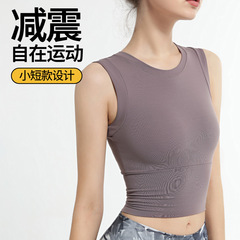 Spring and summer solid color fashion sexy sports vest women's tight elastic running top gym vest style yoga wear