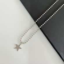 2025年新款首饰时尚流行星星五角星吊坠项链简约百搭圆珠链女轻奢