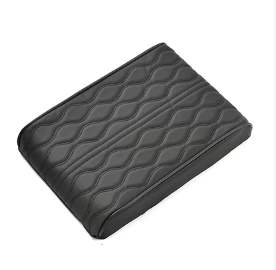 Car Armrest Box Pad Memory Foam Leather Booster Pad Universal Armrest Pillow Central Armrest Box Cover Multi-Function (Armrest box) - black