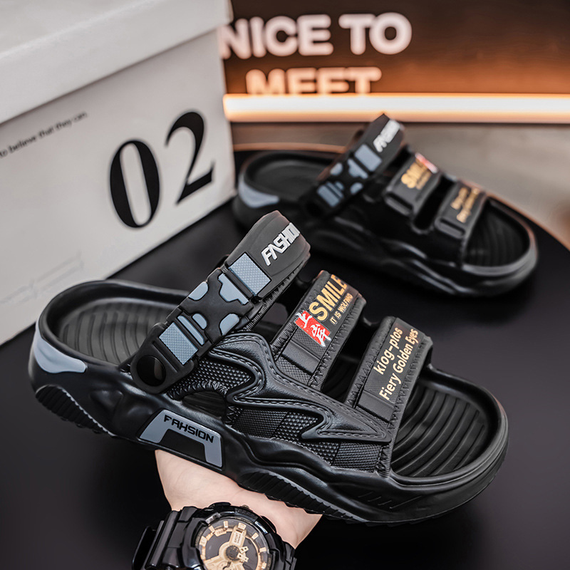 Pantuflas, ropa exterior de verano para hombres, sandalias deportivas y de ocio de plataforma de alta gama, sandalias de playa de doble uso para hombres
