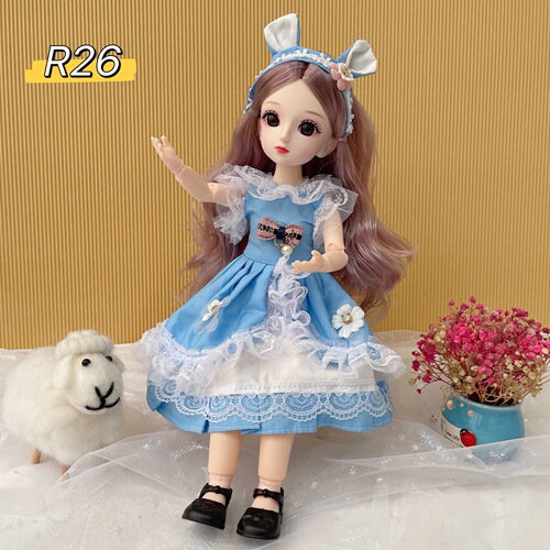 Cute baby 30cm Barbie doll princess suit 3D eyes 23 joints 6 points bjd internet celebrity doll children's gift