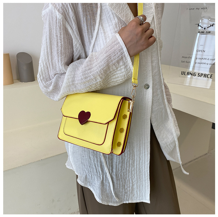 448g Weight Magnetic Buckle Closure Type Single Shoulder Strap Strap Type Crossbody Bag Bags Type Shopping Occasion Pu Leather Material Solid Color Pattern All Seasons Season Women's Gender Streetwear Style Square Shape Medium Size Women's Medium Pu Leather Heart Shape Solid Color Streetwear Square Magnetic Buckle Crossbody Bag 11
