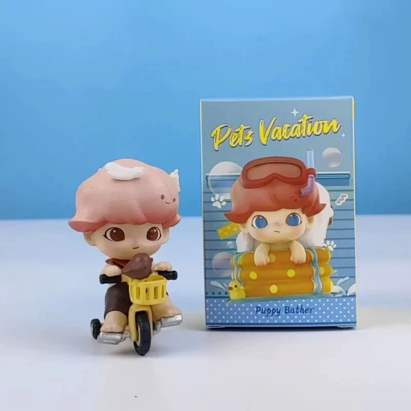 Pop Mart блайнд-бокс Dimoo Pet Holiday серия, фигурка-автомобиль, украшение, подарочная кукла в блайнд-боксе