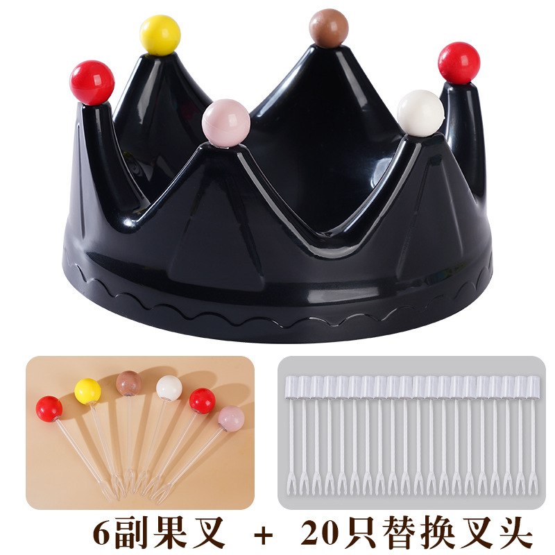 轻奢皇冠果盘家用客厅茶几干果盘高颜值糖果小零食自带叉子水果盘|undefined