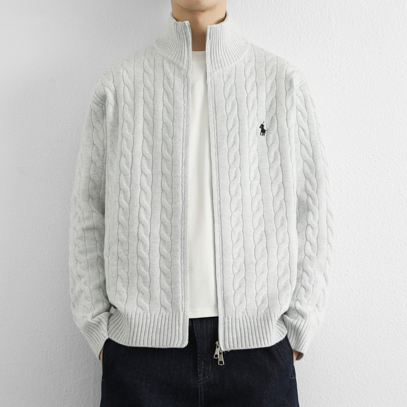Cross-Border Foreign Trade Dropshipping Amazon's Popular 2025 Autumn and Winter Horse Embroidery Comfortable Zipper Sweater Jacket Cross-Border Foreign Trade Dropshipping Amazon's Popular 2025 Autumn and Winter Horse Embroidery Comfortable Zipper Sweater Jacket
