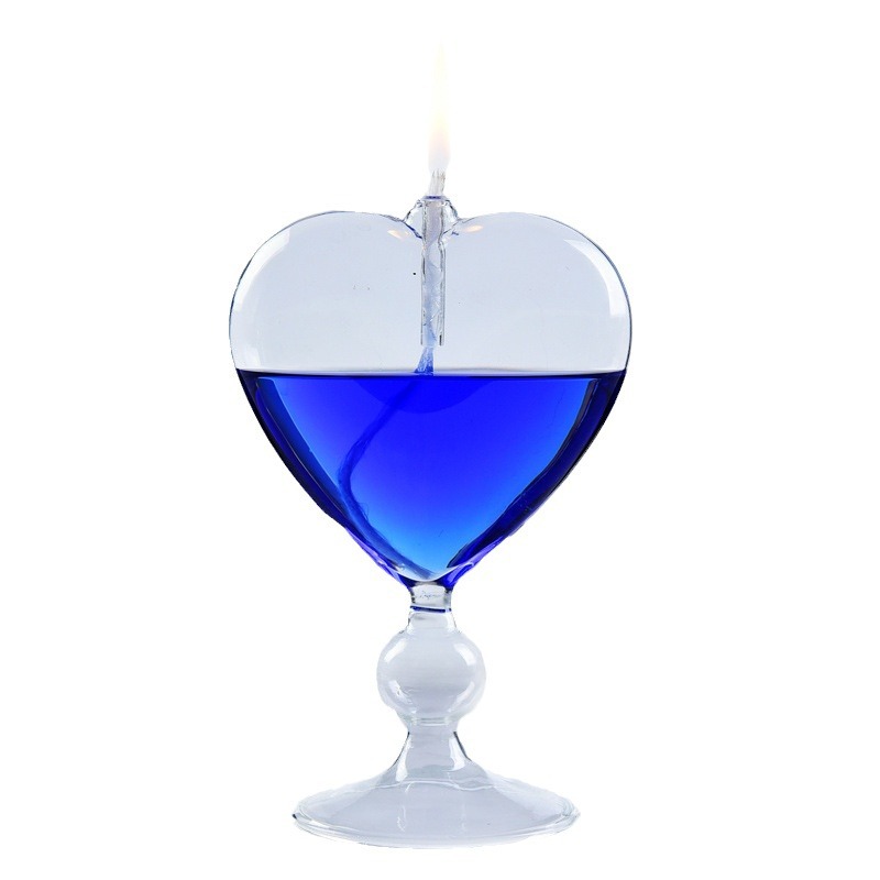 Creativo de cristal transparente amor lámpara aceite especial regalo boda en lugar del candelero decoración casera creativa europea