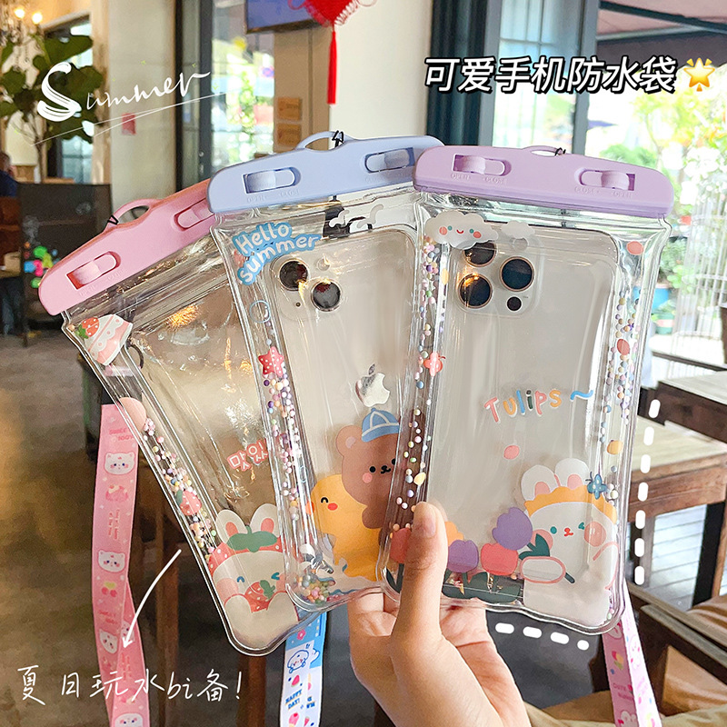 Funda Impermeable para Celular de PVC Impermeable, Flotante, Pantalla Táctil para Natación y Camping